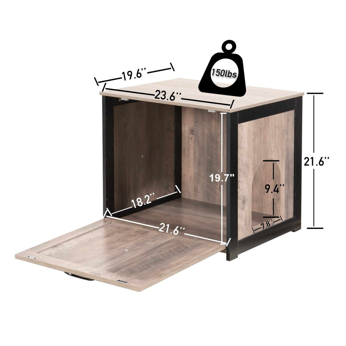 DWANTON Cat Litter Box Furniture Hidden, Cat Litter Box Enclosure, Reversible Entrance Can Be on Left or Right Side, Indoor Cat Box Cabinet, Wooden Cat Washroom, End Table, Nightstand Dwanton