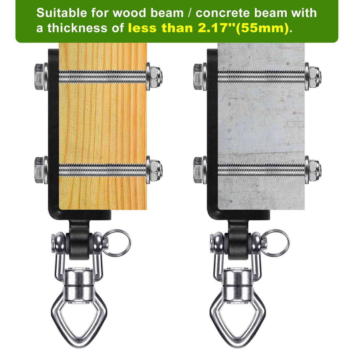 SELEWARE Punching Bag Hanger with Bearings Heavy Bag Beam Mount Hardware 360° Rotation Boxing Bag Hanger I Beam Heavy Bag Hanger Beam Mount Hooks with Carabiner for Hanging Heavy Punching Bag Sandbag SELEWARE