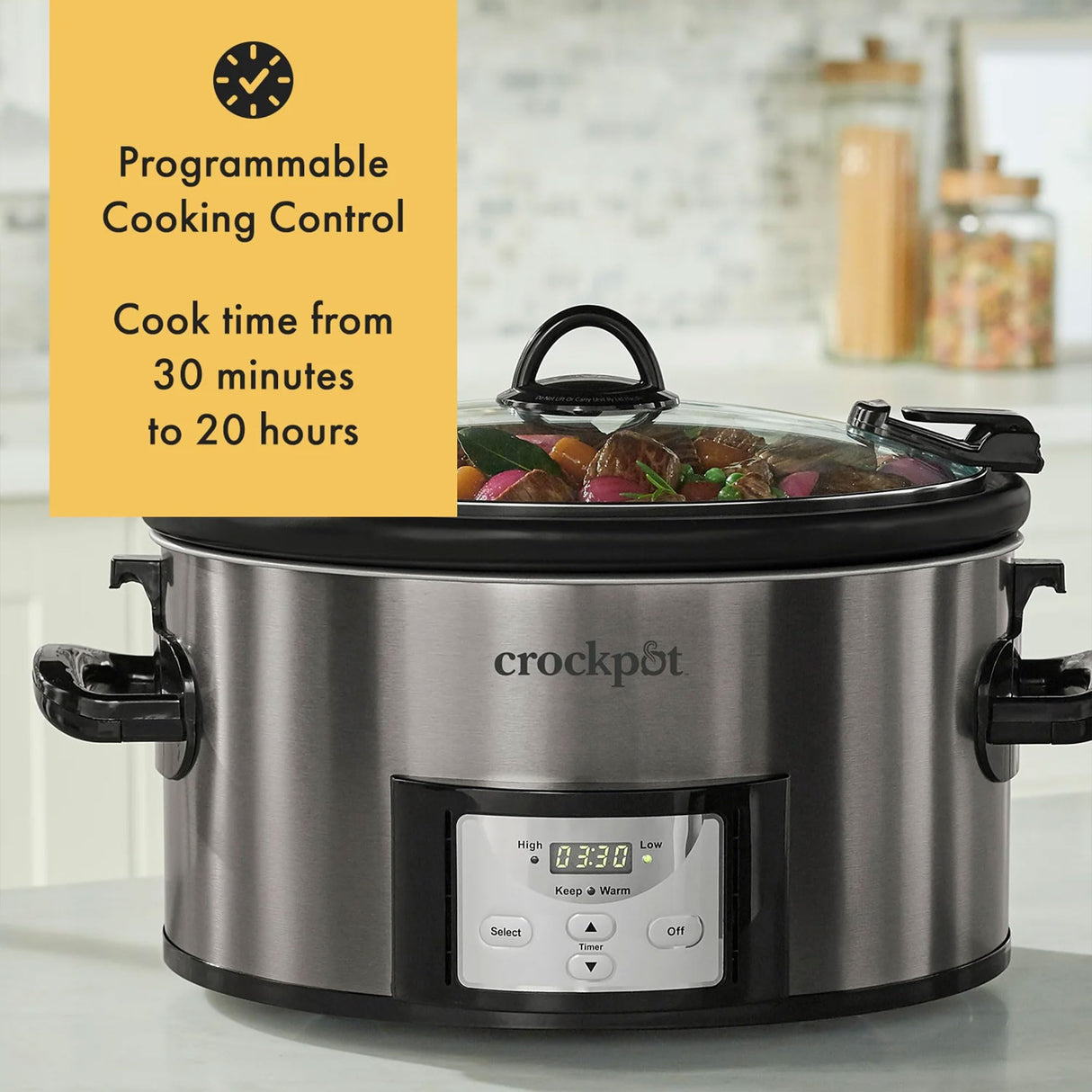 Crock Pot 7 Quart Nonstick Ceramic Coating Cook and Easy Programmable Design Crock-Pot