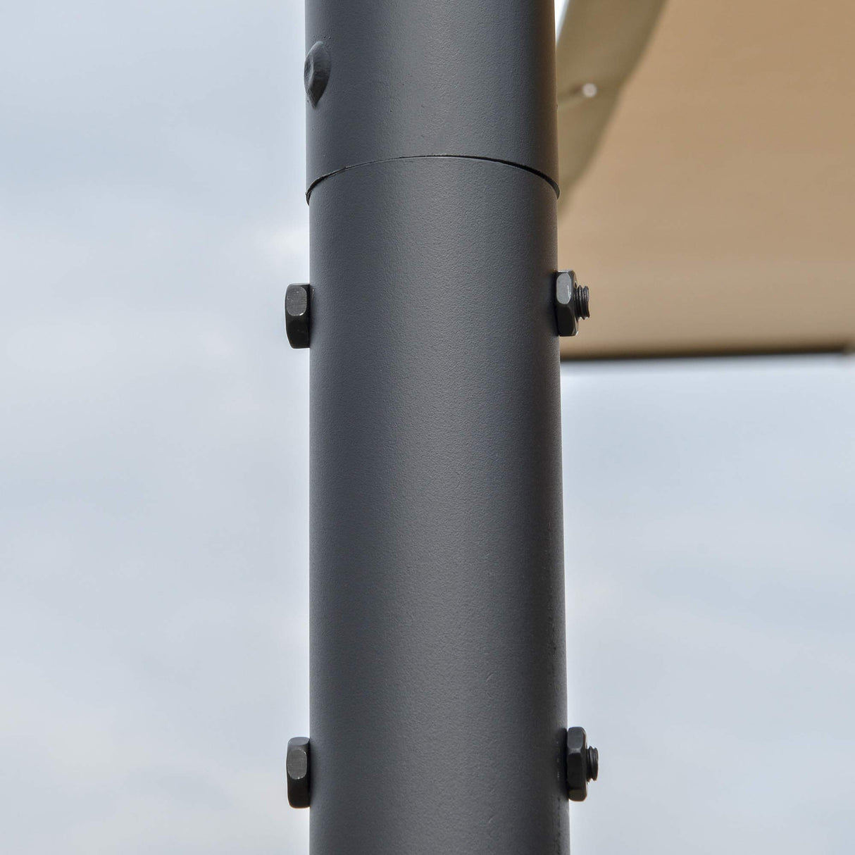 Outsunny 9' x 10' Outdoor Pergola with Canopy, Patio Sun Shade Shelter Grill Gazebo, for Garden, Backyard, Lawn, Poolside, Beige Outsunny