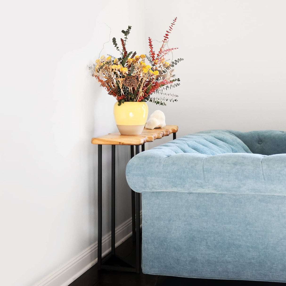 WELLAND Cedar Wood Live Edge Console Table 13" D x 42" W x 33" H WELLAND