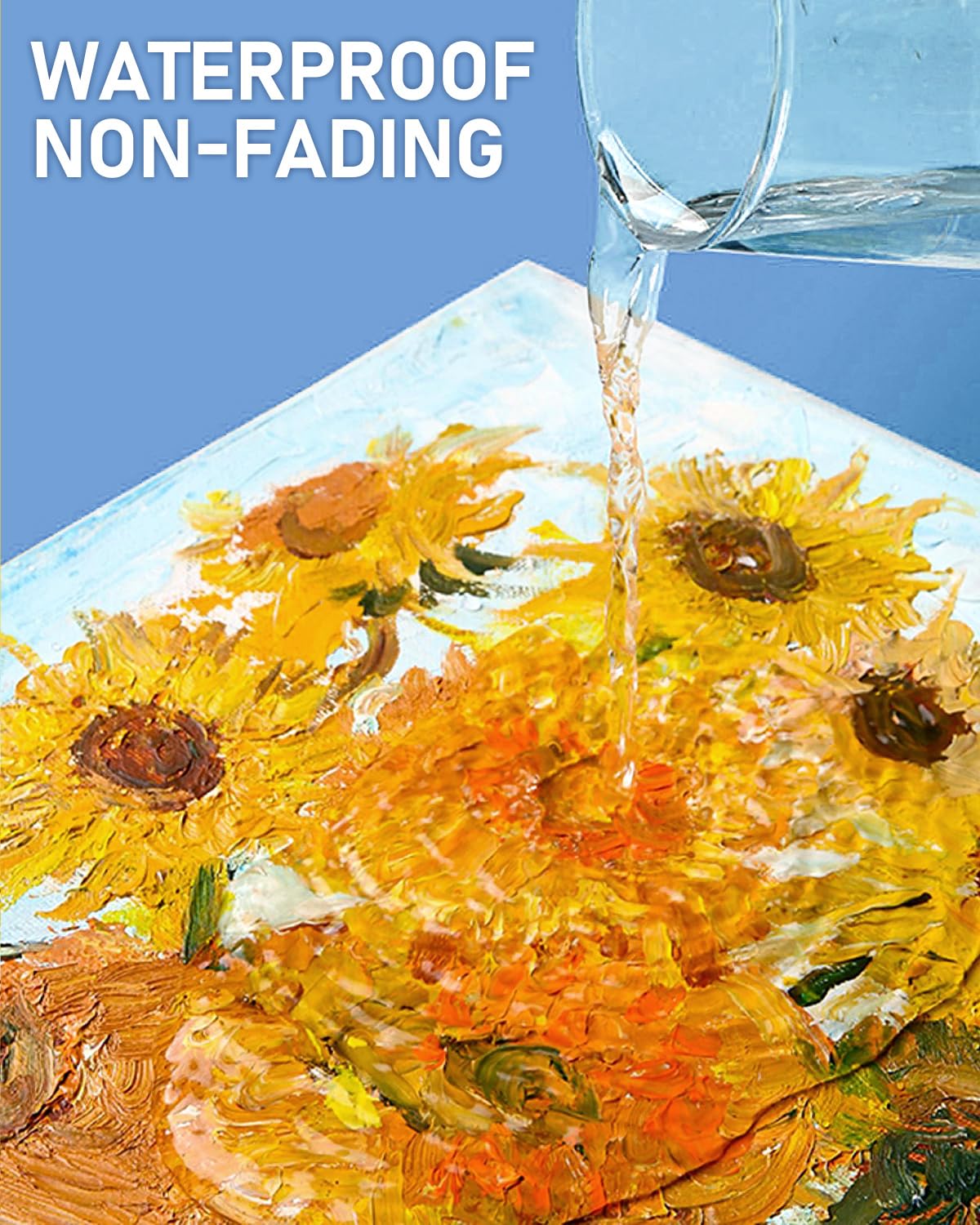 Nicpro 24 Colors Large Bulk Acrylic Paint Set (8.45 oz,250 ml) Non Toxic Artist Painting Supplies for Multi Surface Canvas, Wood, Fabric Leather, Rock, Glass, Paper, Crafts, Hobby with Color Wheel Nicpro