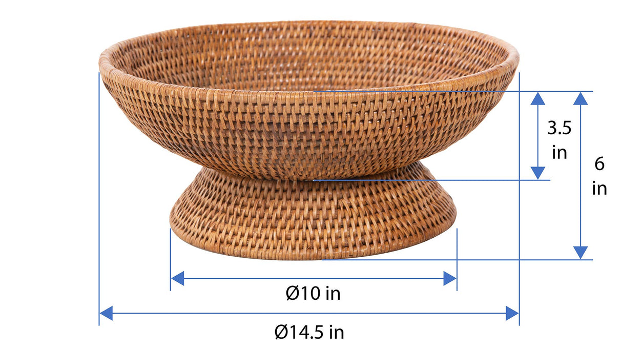 Kouboo La Jolla Rattan Fruit Bowl, Large, Honey-Brown Kouboo