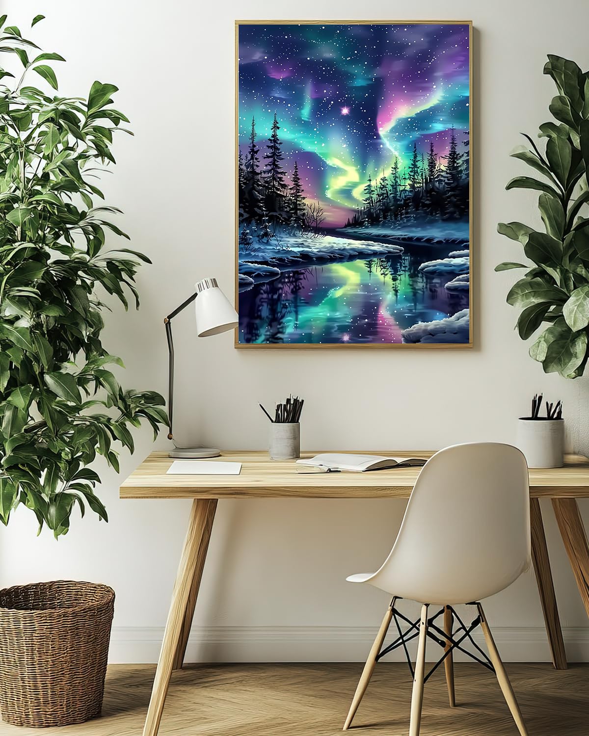 Northern Diamond Art Kits for Adults, Landscape Crafts 5D Diamond Painting Kit for Adult Beginners, Nature Starry Night DIY Round Dots Full Drill Diamonds Paintings for Home Wall Decor Gifts 12X16 In Luckyrichrui