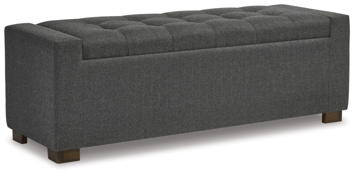 Signature Design by Ashley Cortwell Ottoman Tufted Entryway Storage Bench, Charcoal Gray Signature Design by Ashley