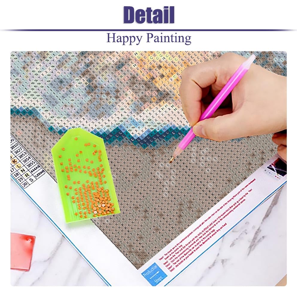 6 Pack Diamond Art Kits for Adults,DIY Beach Diamond Painting Kits Round Diamond Dots for Adults,5D Full Drill Painting Kit Art and Crafts for Adult Home Wall Decor 12 X 16inch CEUHROG