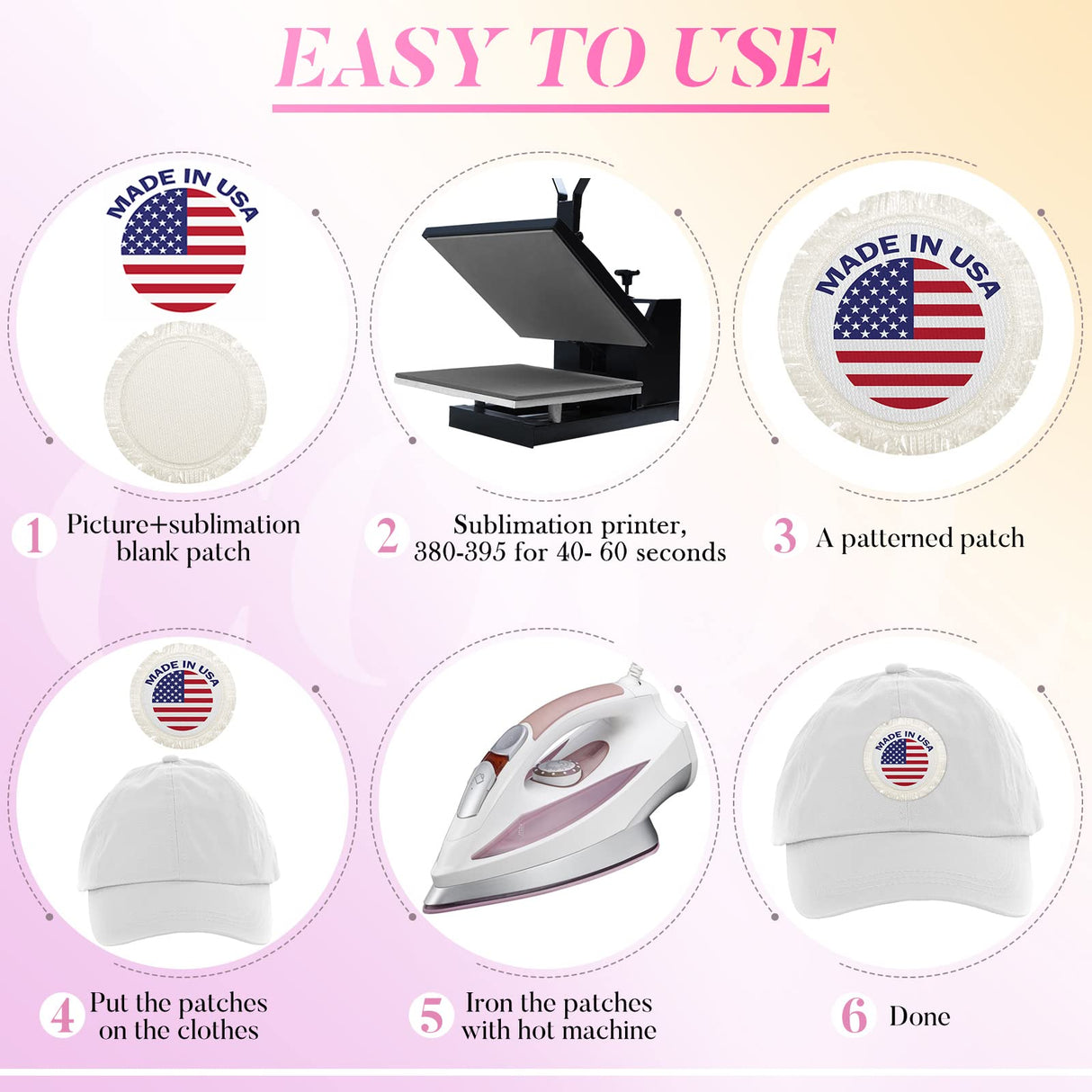 25 Pieces Sublimation Hat Patches Distressed Sublimation Patches Iron on Blank Patches Fabric Repair Sublimation Blank Patch Patches for Hats Clothes Uniforms Jeans Backpacks Dog Vest Jutom