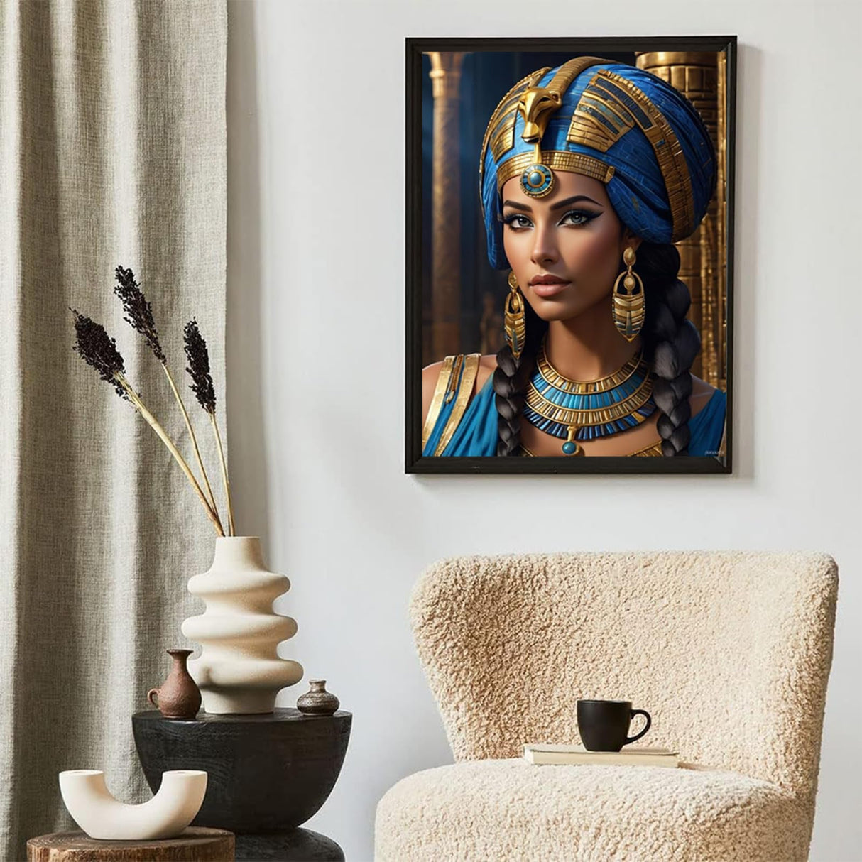 JXAVAXDE Amazing Egyptian Goddess Diamond Painting Kits, Mythology Diamond Art Painting Full Drill Round Gem for Adults Beginners DIY 5D Diamond Dots Art Kits Home Wall Decor 12x16 Inch JXAVAXDE