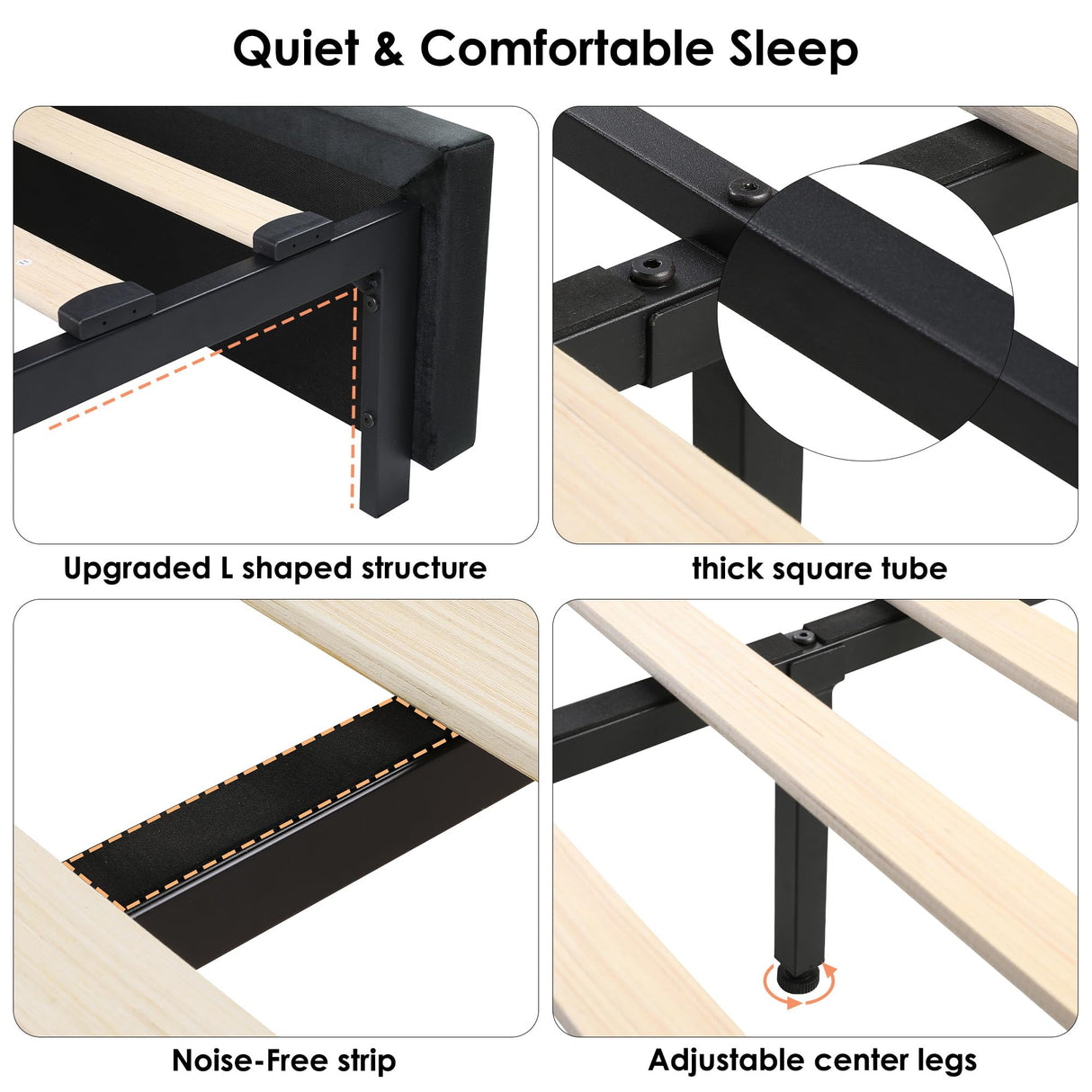 King Size Bed Frame 55" Tall Headboard with Gorgeous Button Tufted and Nail, Velvet Fabric Upholstered Bed Frame includes 4 Under-bed Storage Drawers, Wooden Slats, Noise-Free, Easy Assembly, Black Keyluv