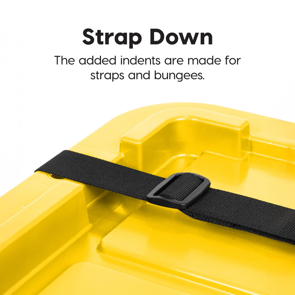 IRIS USA 12 Gallon Heavy Duty Truck Bed Toolbox Storage Tote Bins with Lids, 4 Pack - Made in USA, Tough Snap On Lockable Lid Stackable Industrial Rugged Tubs, Garage Organization Box - Black/Yellow Iris Ohyama