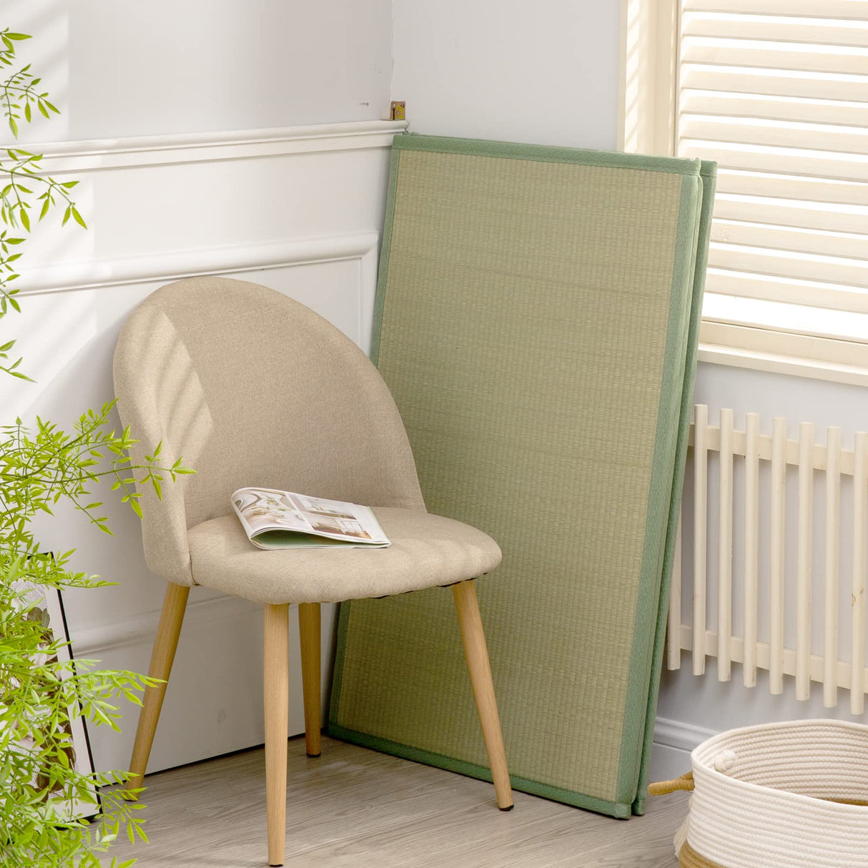 KITBRHOME Tatami Mat (Twin 79" x 39" x 0.5"), Japanese Traditional Tatami Mattress, Natural Rush Grass Floor Tatami Futon Mattress for Sleeping, Sitting, Yoga, Relaxing (Twin) KITBRHOME