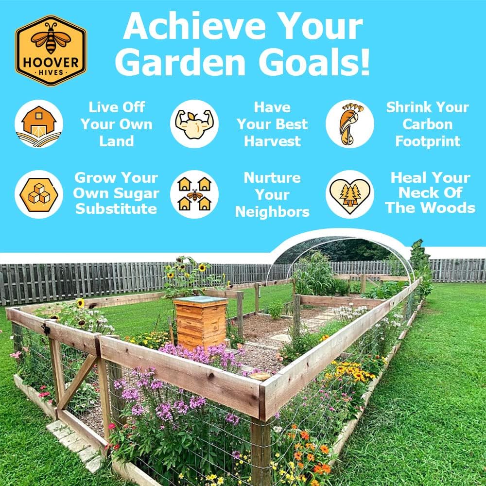 Hoover Hives 8 Frame Beehive Kit - Dipped in 100% Beeswax Includes Wooden Frames & Waxed Foundations (2 Deep Boxes, 1 Medium Box) Hoover Hives