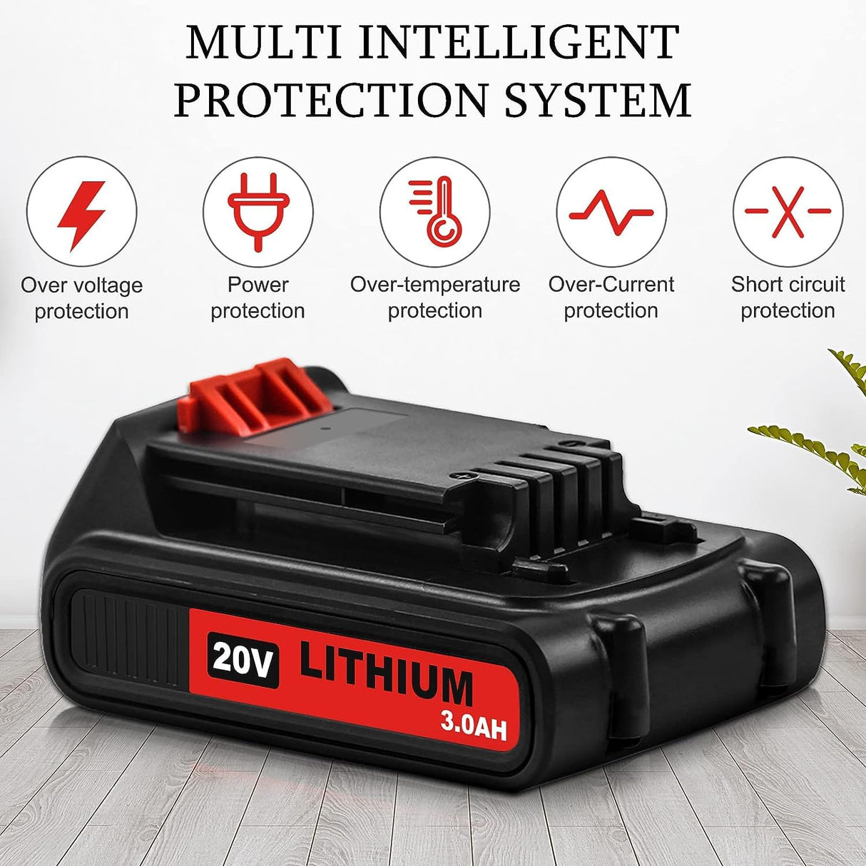 2 Pack 20Volt 3.0Ah MAX LBXR20 Repalcement for Black and Decke 20v Lithium Battery Compatible with Black and decker 20v battery LB20 LBX20 LST220 LBXR2020-OPE LBXR20B-2 LB2X4020 Cordless Tool(red) Enermall