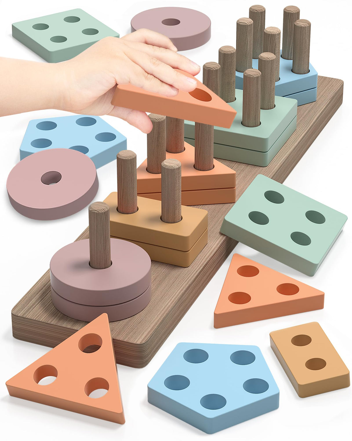 kecristv Montessori Toys for 1 2 Year Old Girl and Boy, Shape Sorter Wooden Toys for Toddlers 1-3, Toddler Toys Age 1-2, 1 2 Year Old Girl Boy Gifts, Preschool Toddler Puzzles Toys kecristv
