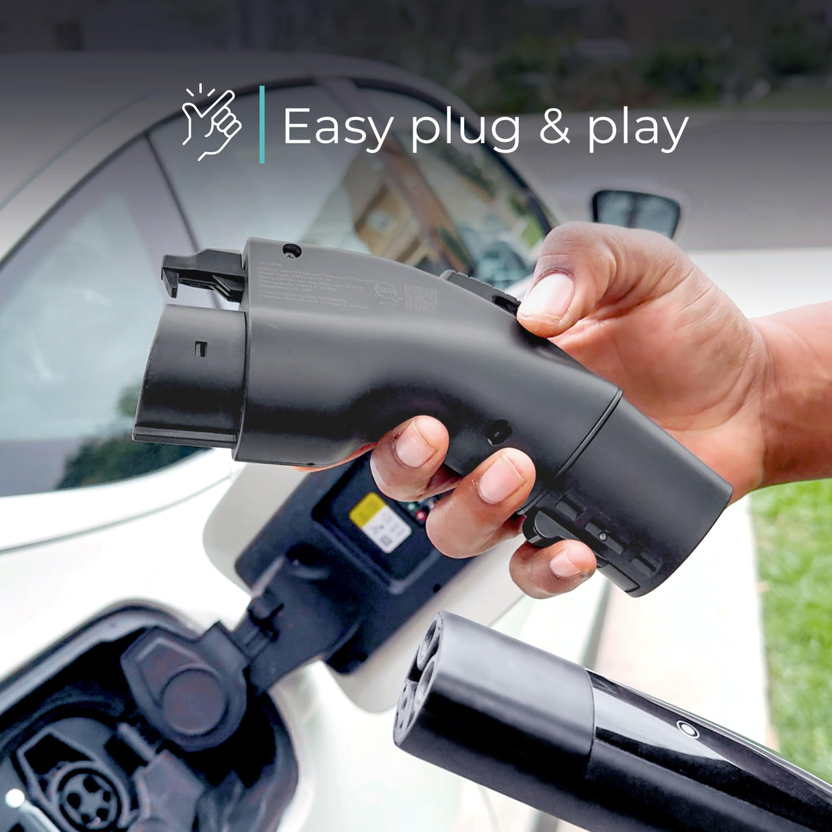 Lectron Tesla to J1772 EV Charging Adapter – NACS Converter, 48 Amp & 250V, Compatible with Tesla High Powered Connectors, Destination Chargers & Mobile Connectors for J1772 Electric Vehicles (Black) Lectron