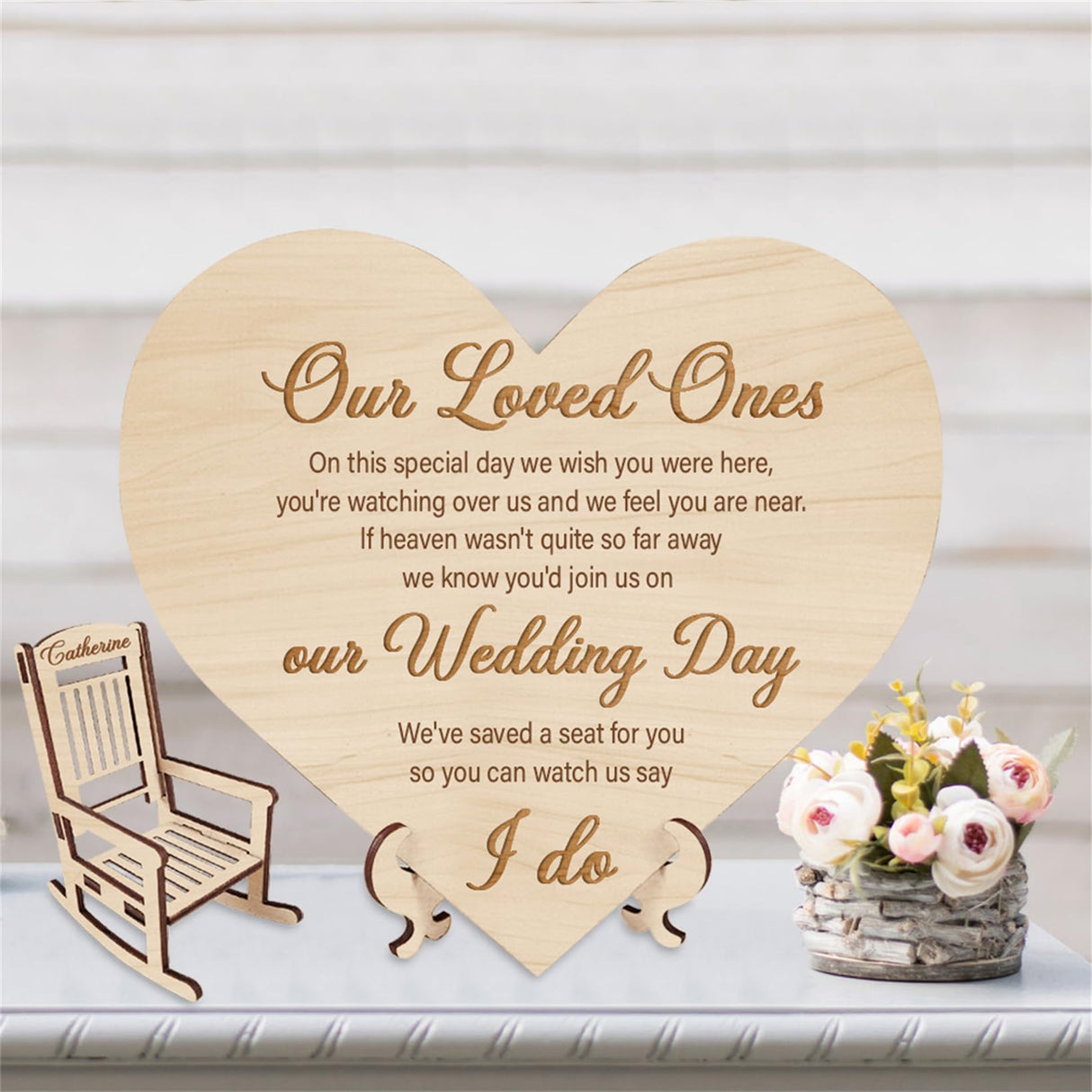 Personalized Wedding Memorial Chair Sign Save a Seat for Someone in Heaven Wedding Day Remembrance Memorial Set Custom 1-15 Memorial Rocking Chairs Dertacoa