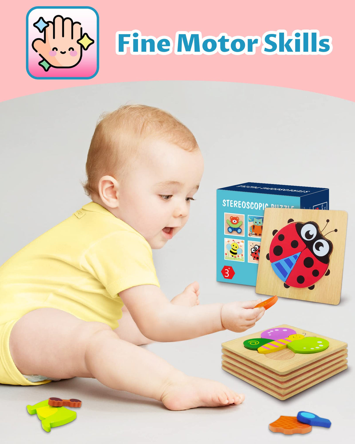 Bekayshad Wooden Puzzles Toddler Toys Gifts for 1 2 3 Year Old Boys Girls, Animal Jigsaw Puzzles Montessori Toys, Learning Educational Christmas Birthday Gifts for Girls Boys Ages 1-3 Bekayshad