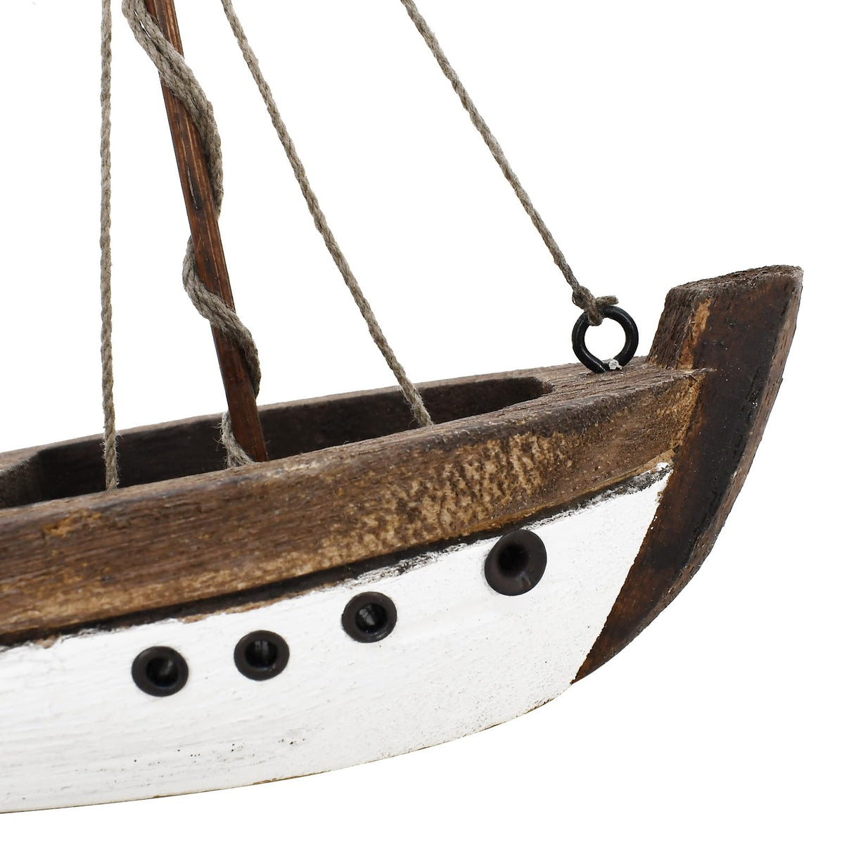 Morning View Wood Sail Boat Decor Nautical Sailing Ship Model Mini for Home Bathroom Shelf Table Centerpiece Coastal Beach Ocean Themed Lake House Decorations Seaside Marine 5.9 Inch Tall (Beige) Morning View