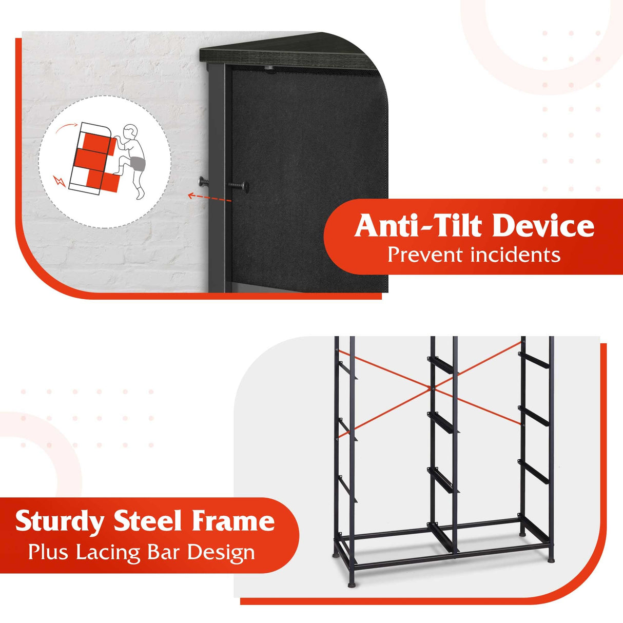 WLIVE Tall Black Dresser for Bedroom with 10 Drawers, Chest of Drawers, Dressers Bedroom Furniture, Storage Organizer Unit with Fabric Bins for Closet, Hallway, Living Room, Entryway WLIVE