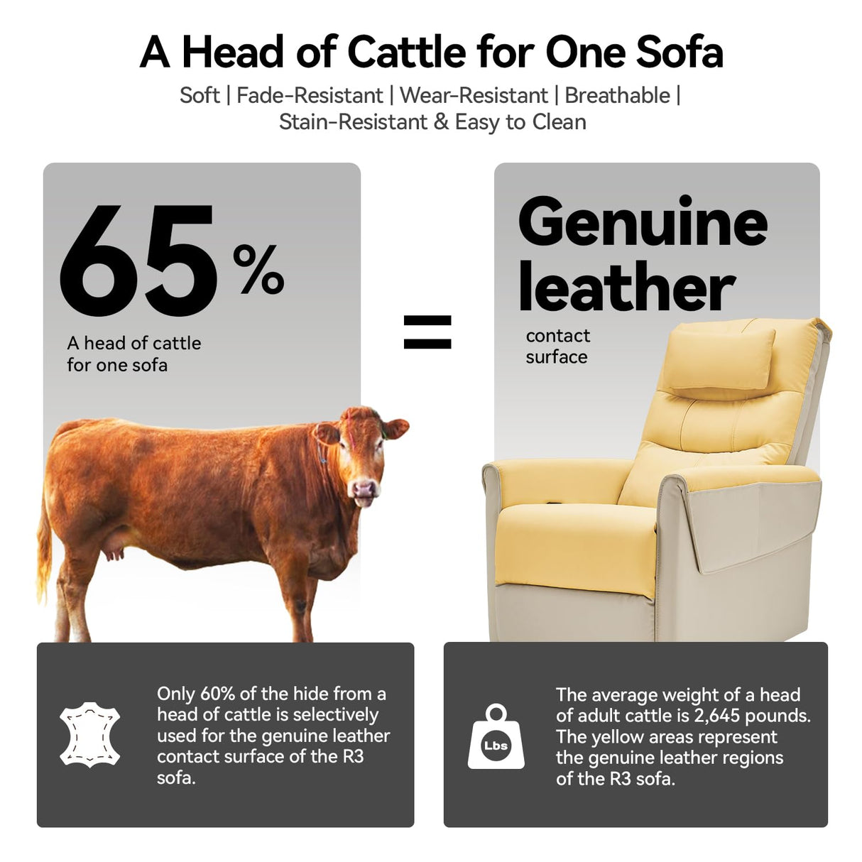 AIRSKY Leather Recliner Chair, Top Grain Leather, Italian Water-Washing Process, Movable Headrest,Swivel Rocker Recliner, Nursery Rocking Chairs,Wall Hugger Recliners, Living Room Chair, Beige, R3 AIRSKY