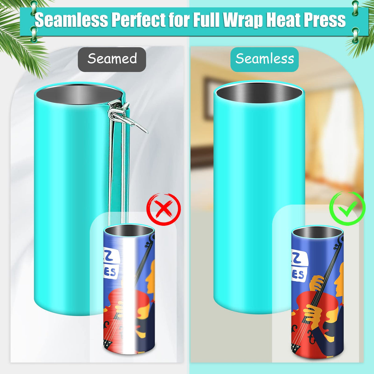 Hysagtek 2 x Sublimation Silicone Wraps for Tumblers 20oz Seamless Sublimation, Silicone Tumbler Wraps, Silicone Sleeves for Sublimation, with Gloves, Heat Tape for Sublimation Tumbler Heat Press Hysagtek