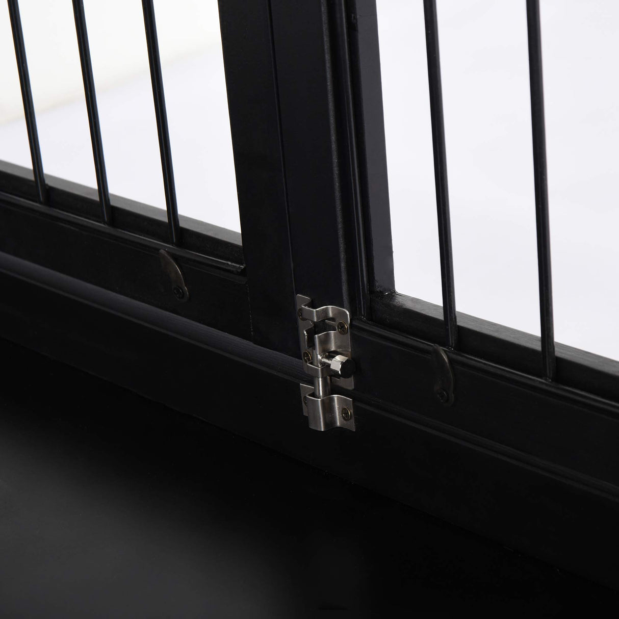 PawHut Dog Crate Furniture, Small Dog Cage End Table with Two Opening Sides, Lockable Door, Puppy Kennel Indoor, Cute and Decorative, Black PawHut