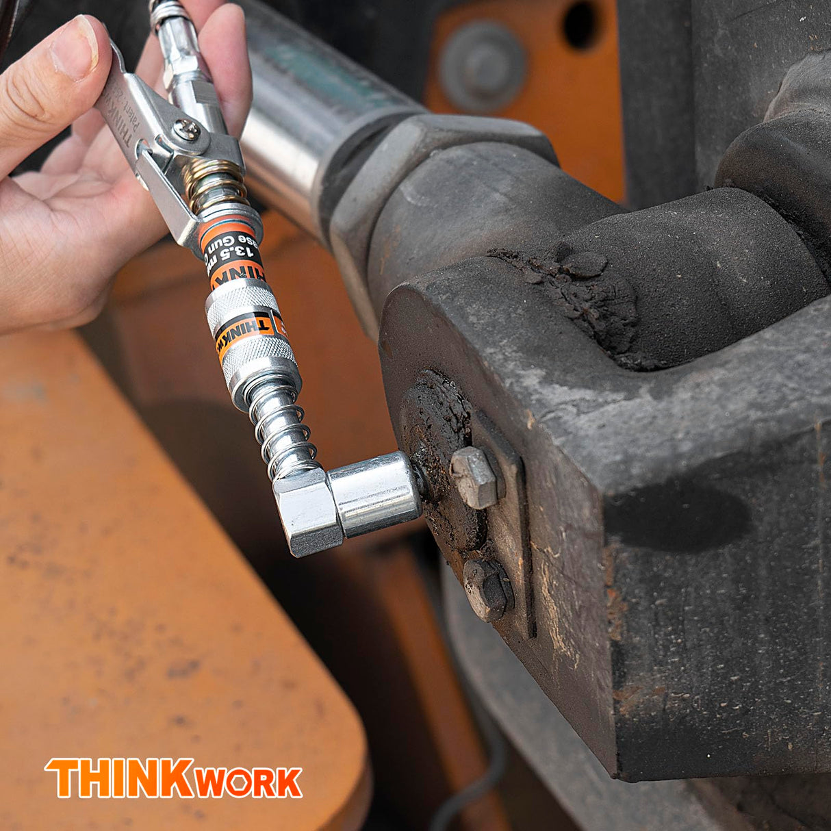 THINKWORK Grease Gun Coupler Set, Strong Lock on Greases Gun Couplers with 90° Grease Coupler Adaptor,12000 PSI Quick Release Grease Coupler Compatible with All Grease Guns 1/8" NPT Grease Gun Fitting THINKWORK