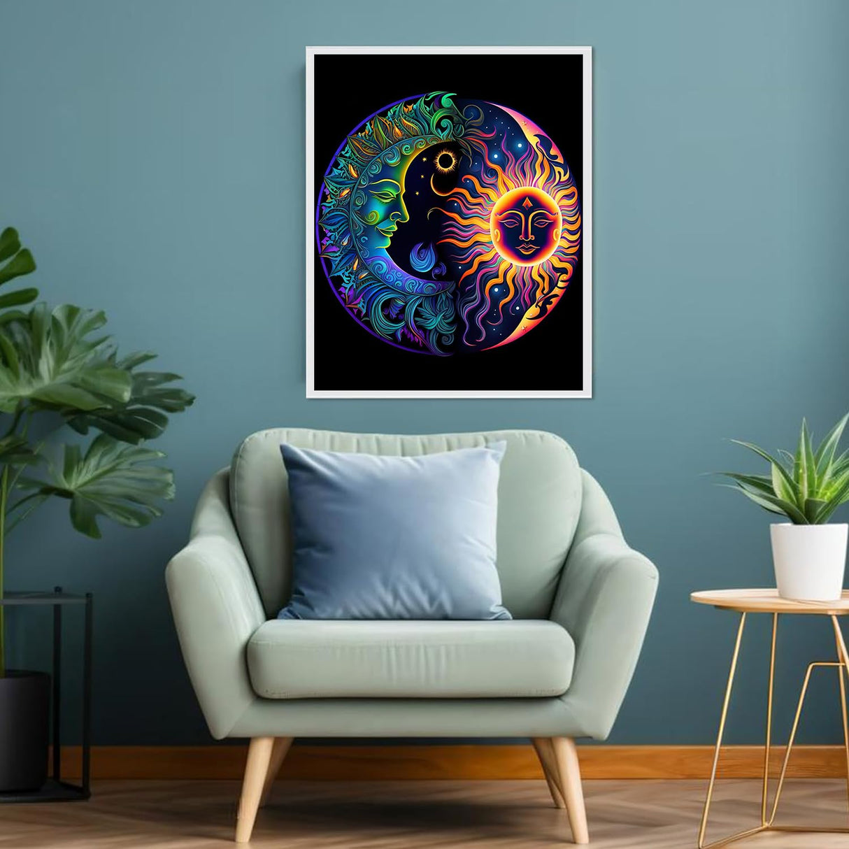 Moon Paint by Number for Adults-Paint by Numbers for Adults Beginner, Sun Paint by Numbers for Gift Home Wall Decor (16x20 inch) HITO