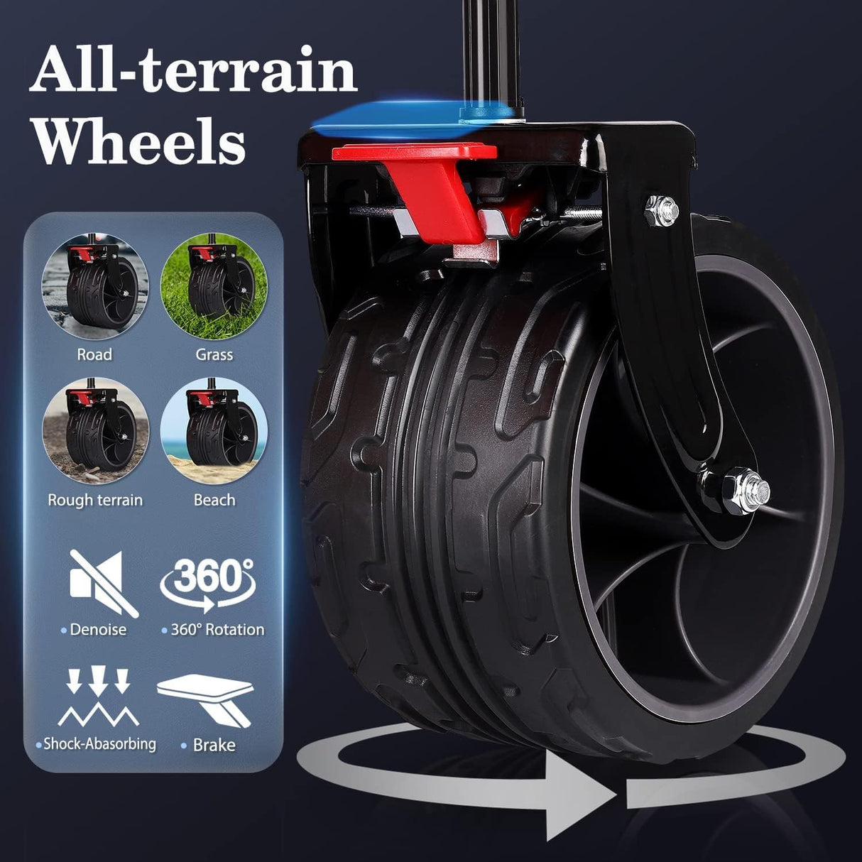 Sekey 220L Collapsible Foldable Wagon with 330lbs Weight Capacity, Heavy Duty Folding Utility Garden Cart with Big All-Terrain Beach Wheels & Drink Holders. Black Sekey