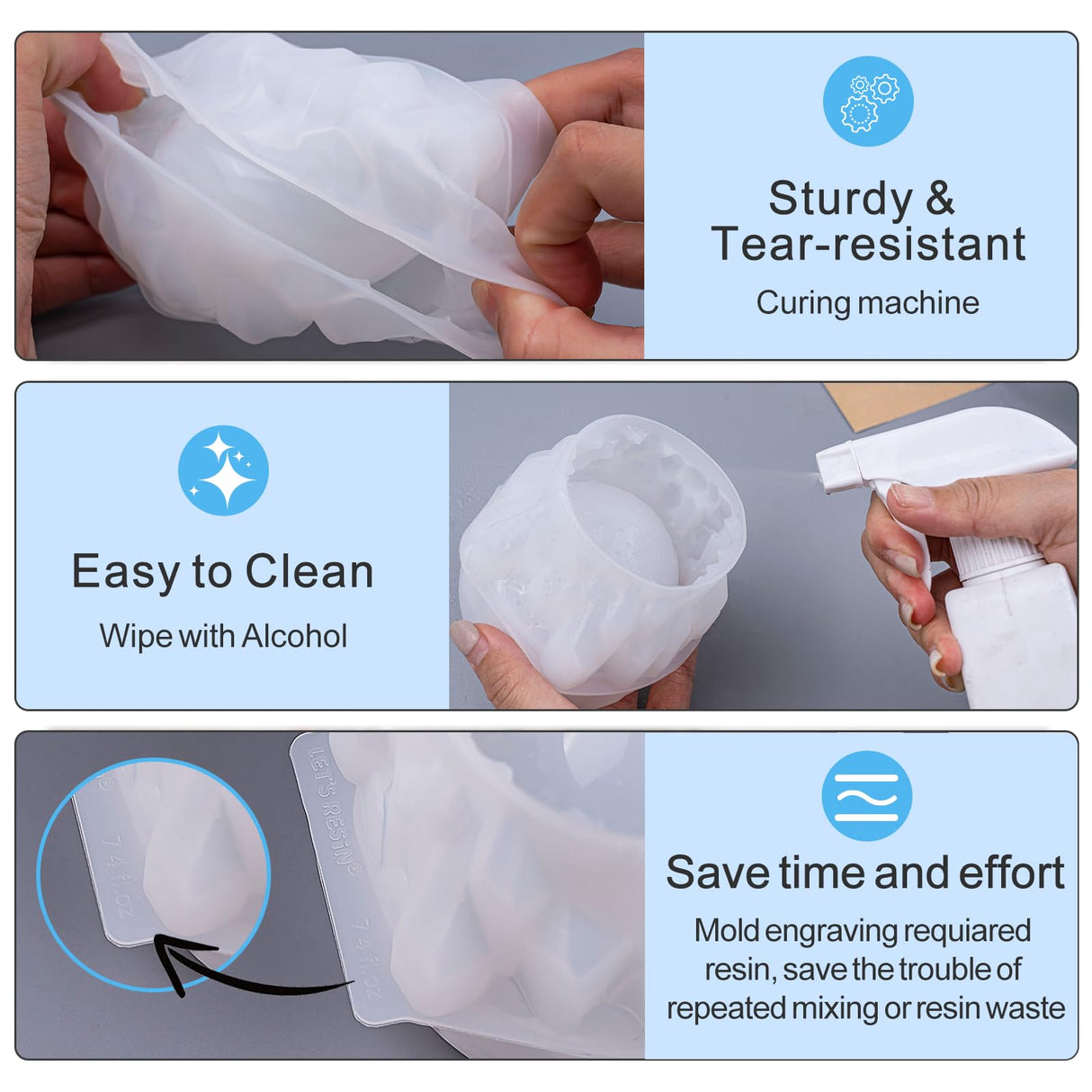 LET'S RESIN Dragon Egg Resin Molds, Large Resin Jar Resin Epoxy Molds with Lid and Crystal Cluster Base, Lifelike Dinosaur Egg Silicone Molds for Epoxy Resin, DIY Craft LET'S RESIN