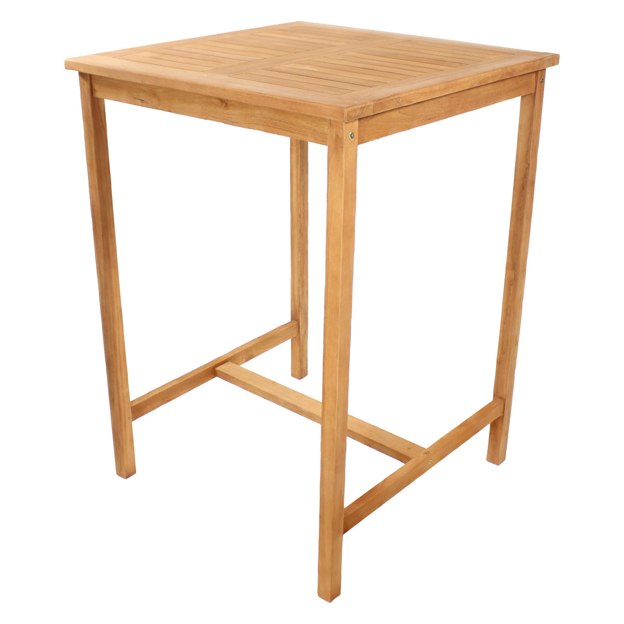 Sunnydaze 2-Person Solid Teak Wood Square Patio Bar Table - for Indoor or Outdoor Use - 31" Square x 43.5" H Sunnydaze
