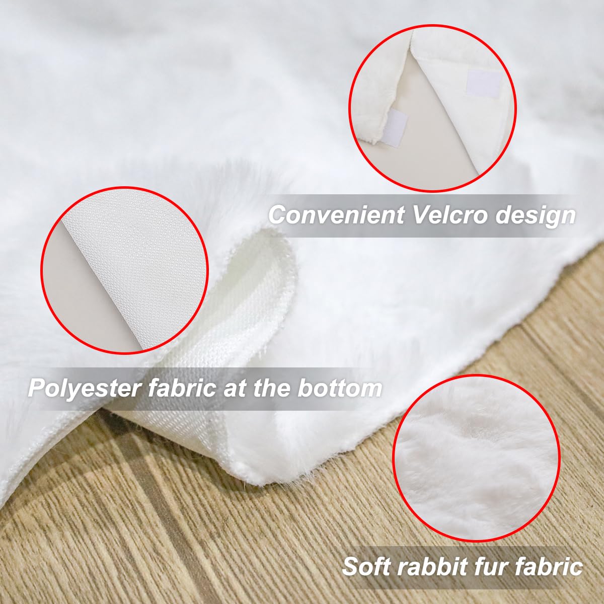 48 Inch Rabbit Fur Christmas Tree Skirt White Plush Skirt for Merry Christmas Party Christmas Tree Decoration Xnipicg