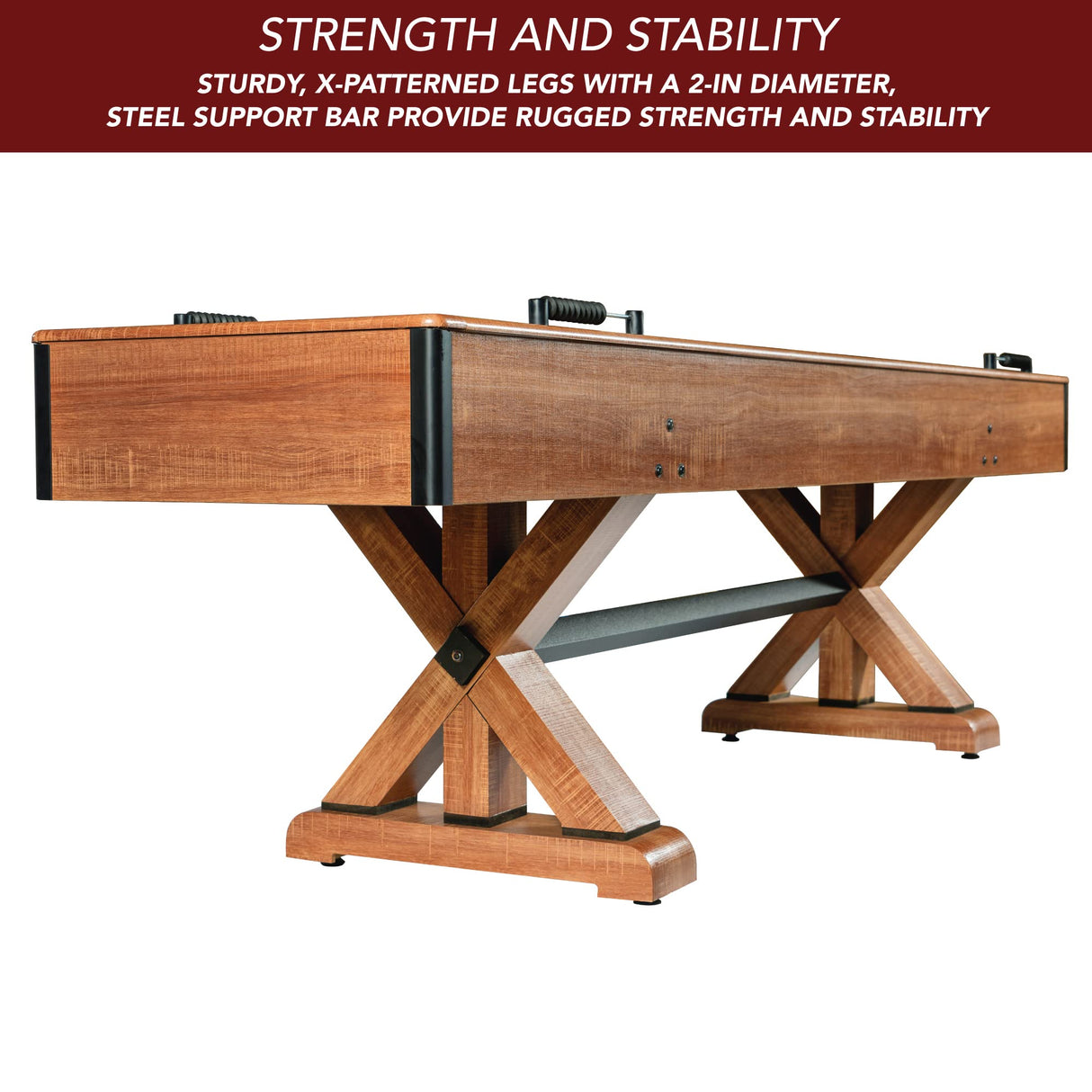 Hathaway Daulton 9-ft Shuffleboard Table for Family Game Rooms with Padded Sidewalls, Legs Levelers, 8 Pucks, Table Brush and Wax, White Oak Finish Hathaway