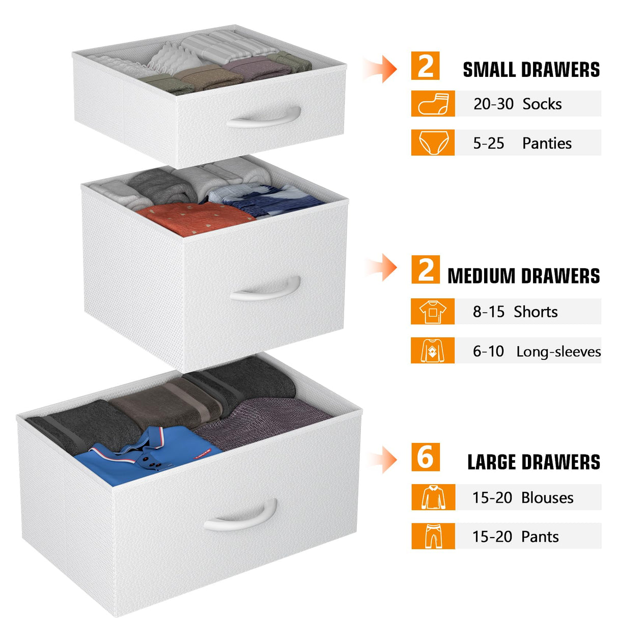 YaFiti 10 Drawer Dresser, Chest of Drawers for Bedroom, PU Dresser with Side Pockets, Hooks, Wooden Top and Sturdy Metal Frame for Living Room, Closet, Hallway (White) YaFiti