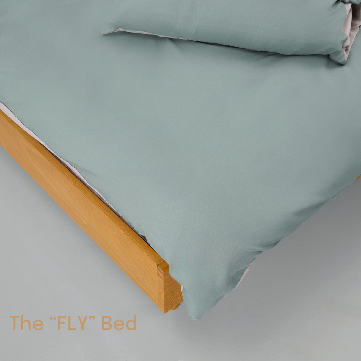 NTC Fly Queen Wooden Bed Frame - Solid Oak & Rubber Wood with Silent Slats, Rustic Oak Finish NTC