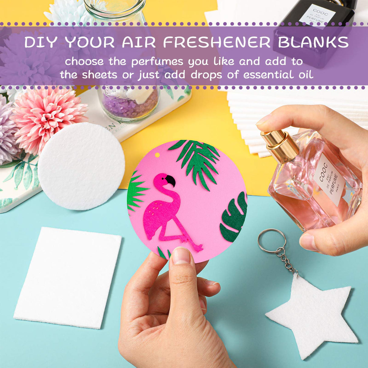 8 x 8 Inch Sublimation Air Freshener Sheets Felt Large-Size Car White Fragrant Blank Air Freshener Sheets DIY Auto Scented Sheets for Car Home Use Heat Press Decor for Various Styles, 12 Pieces Maitys