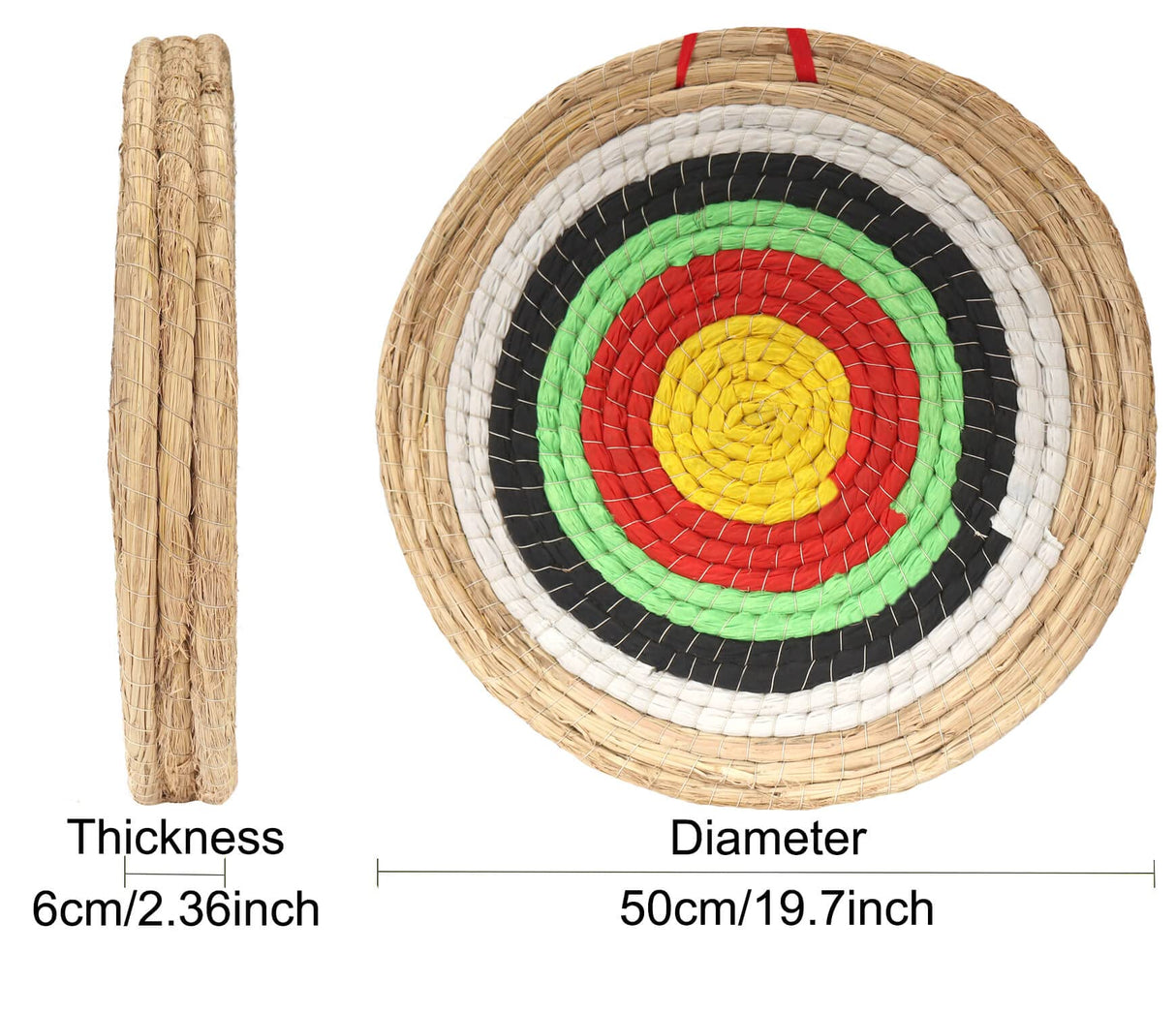 DOSTYLE Archery Targets Traditional Solid Straw Round Archery Target Shooting Bow Coloured Rope Target Face Three Layer for Shooting Practice Dostyle