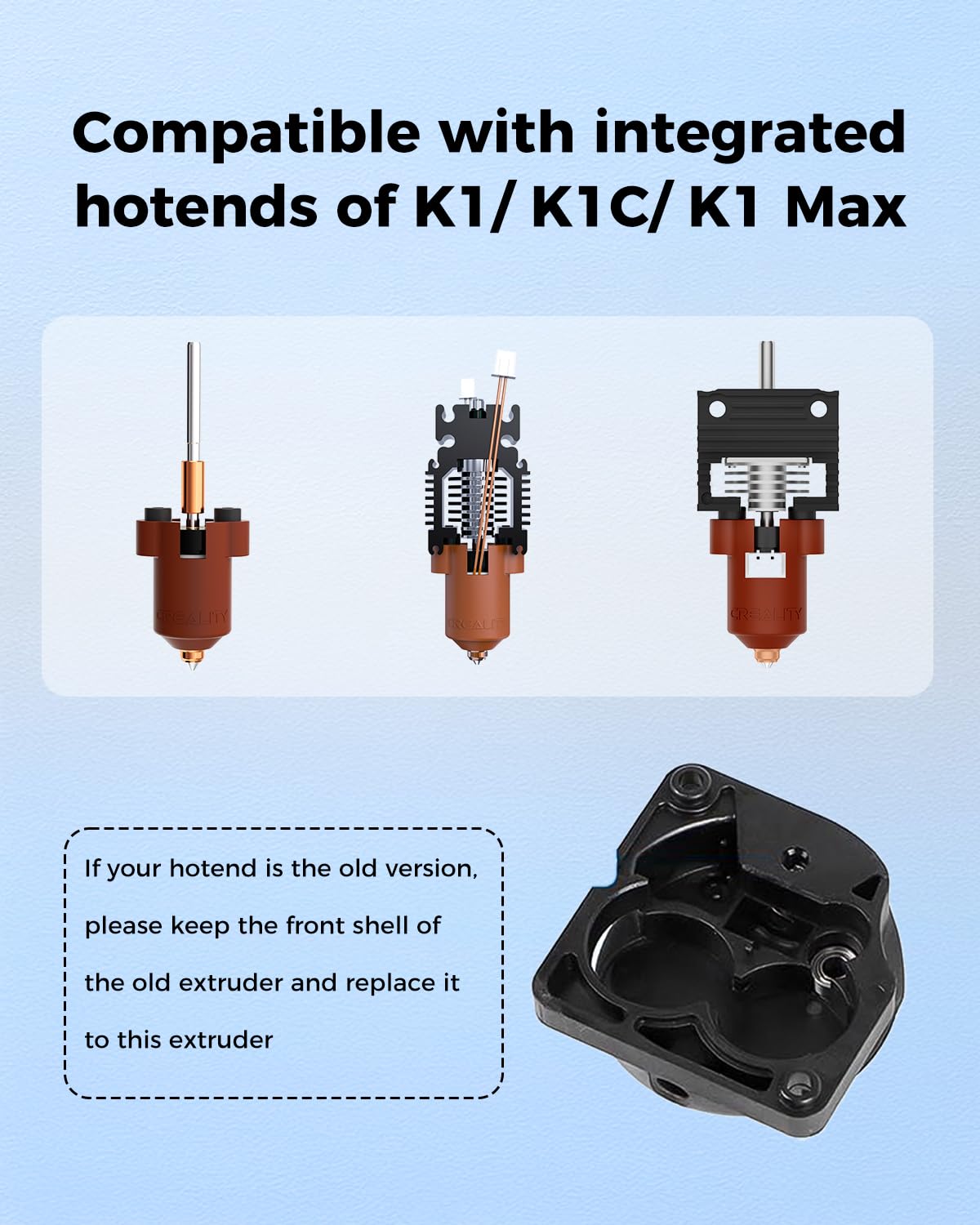 Creality Official Upgrade K1 MAX Extruder, 50N Strong Extrusion Force & Dual Gear Design Provide Smooth and Precise Feeding, Compatible with Creality K1/ K1 MAX/ K1C/ Ender 3 V3/ Ender 3 V3 Plus Creality