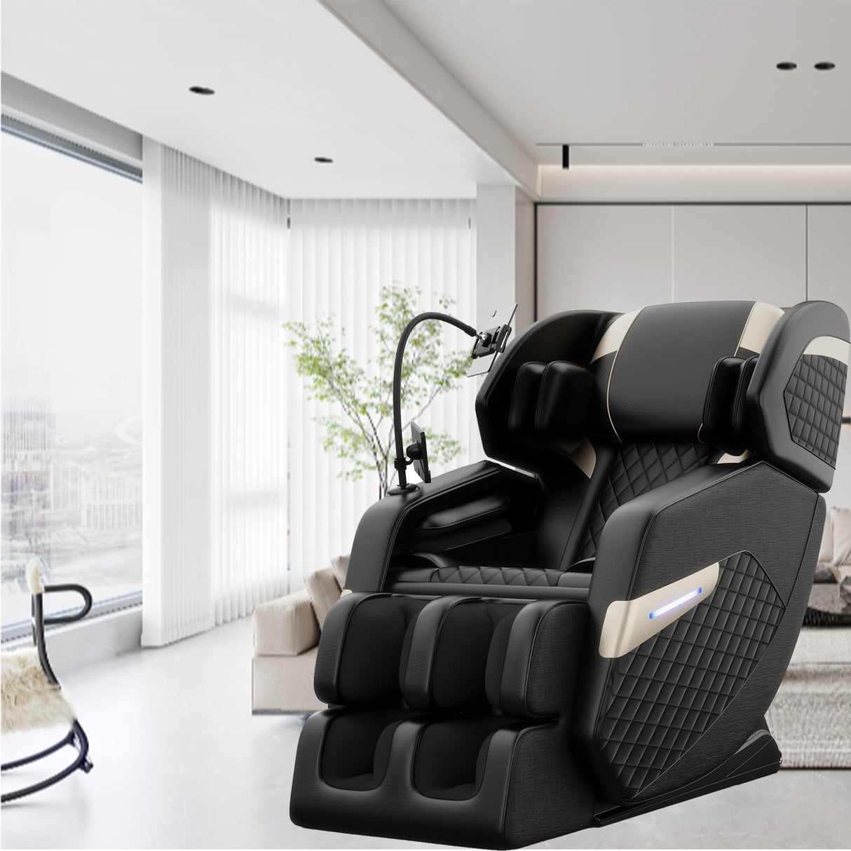 Zero Gravity Massage Chair Full Body Shiatsu Massage Chair Recliner with Heat, Air Pressure Massage, Foot Rollers, Bluetooth Speaker, Touch Screen, Luxury Home Relaxation Back Fatigue Pain Relief VUYSUYVY