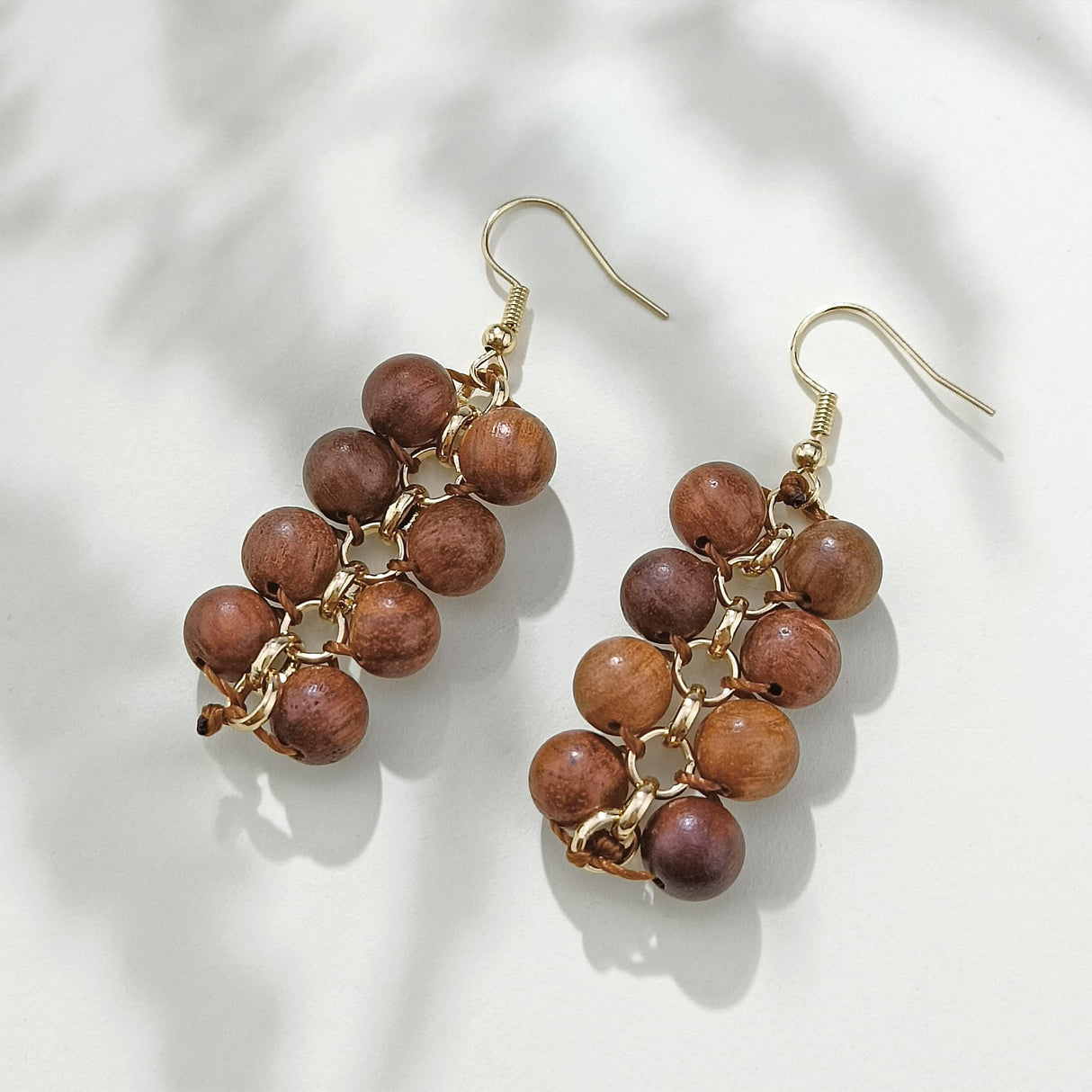 Firstmeet Wood Beads Layer Statement Necklace Choker Bracelet Earrings Vintage Jewelry Set for Women Girls (XL-1203-Wood Set) Firstmeet