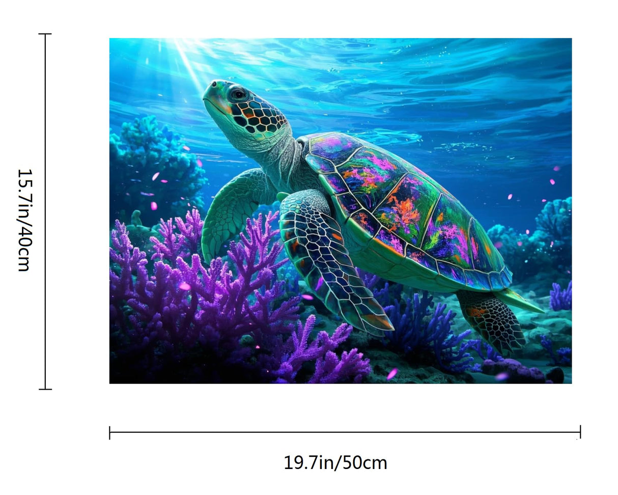 ACANDYL DIY Paint by Numbers Kit for Adults Beginner Paint by Number for Adults Canvas Painting by Number DIY Acrylic Oil Painting on Canvas Arts Craft Decoration Sea Turtle 16x20 in ACANDYL