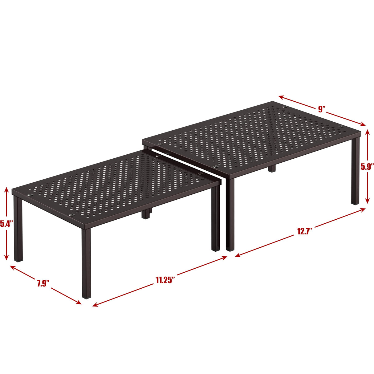 Simple Houseware Metal Top Expandable Stackable Kitchen Cabinet and Counter Shelf Organizer, Bronze Simple Houseware