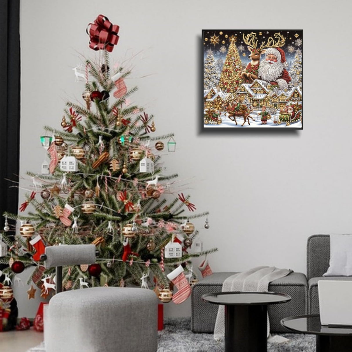 Christmas Diamond Art Kits for Adults,Special Shaped Diamond Painting Kits for Beginners,5D DIY Santa Claus Paint by Diamonds Dot Crystal Gem Art Painting Kit, for Home Wall Decor 11.8x11.8inch GXGLLPZBY