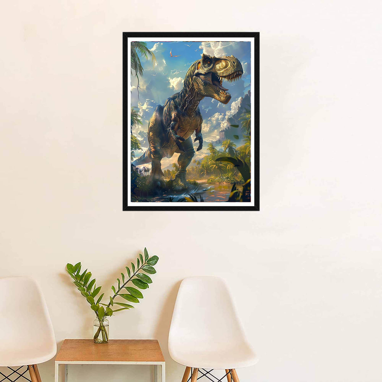 SKRYUIE 5D Dinosaur Diamond Painting Kits - DIY Diamond Art Kits for Adults Forest, Full Round Drill - Crystal Cross Stitch - Adults Craft for Wall & Office Decor - 12x16 Inch SKRYUIE