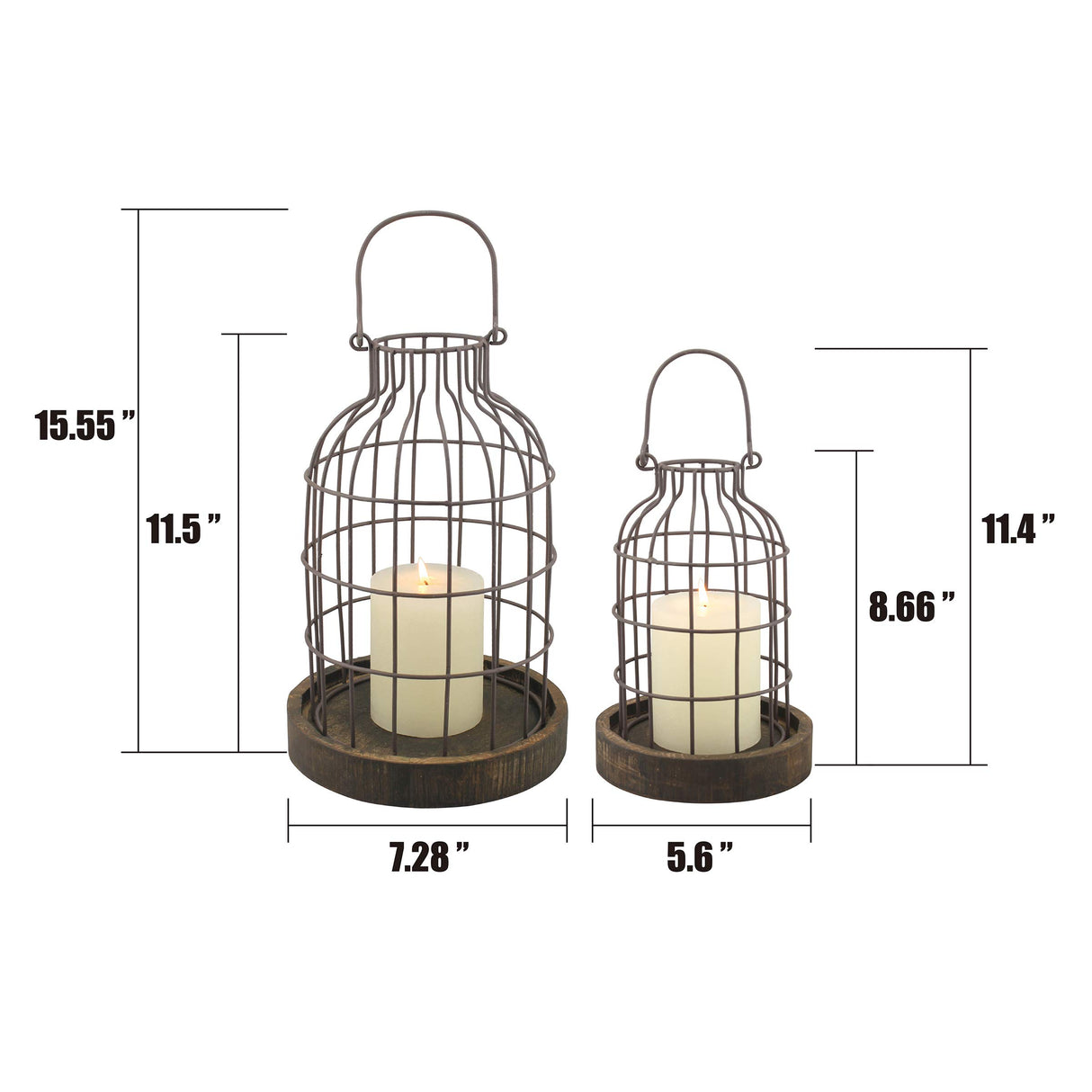 Stonebriar SB-5393C 2PC Wire METAL CLOCHE SET, Set of 2, Brown Stonebriar