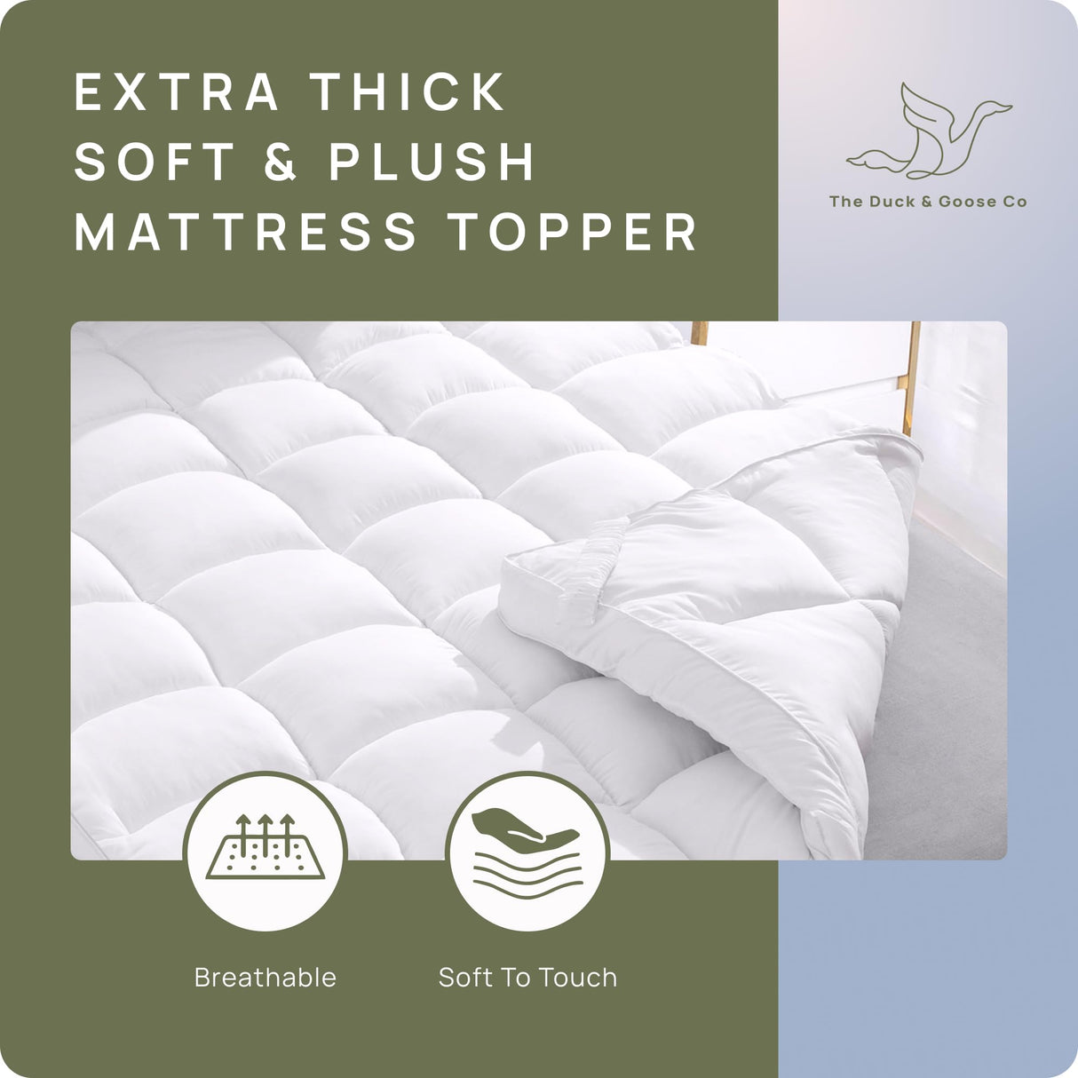 Extra Thick Mattress Topper Full for Firm Mattress, Plush & Soft Pillow Top Bed Topper for Cloud-Like Sleep & Back Pain Relief, Overfilled 1400GSM Thick Mattress Pad Cover, Fit to 6”-22”Mattress D & G THE DUCK AND GOOSE CO