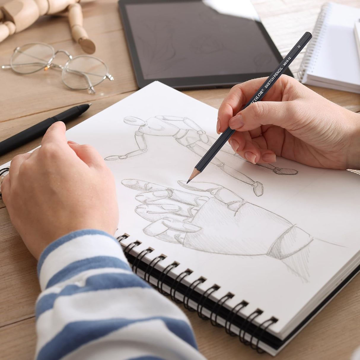 YUANCHENG Professional Drawing Sketching Pencil Set - 12 Pieces,Graphite,(14B - 2H), Graphite Pencils for Drawing, Shading Pencils for Sketching,Artist Pencils for Beginners,Drawing Art YUANCHENG