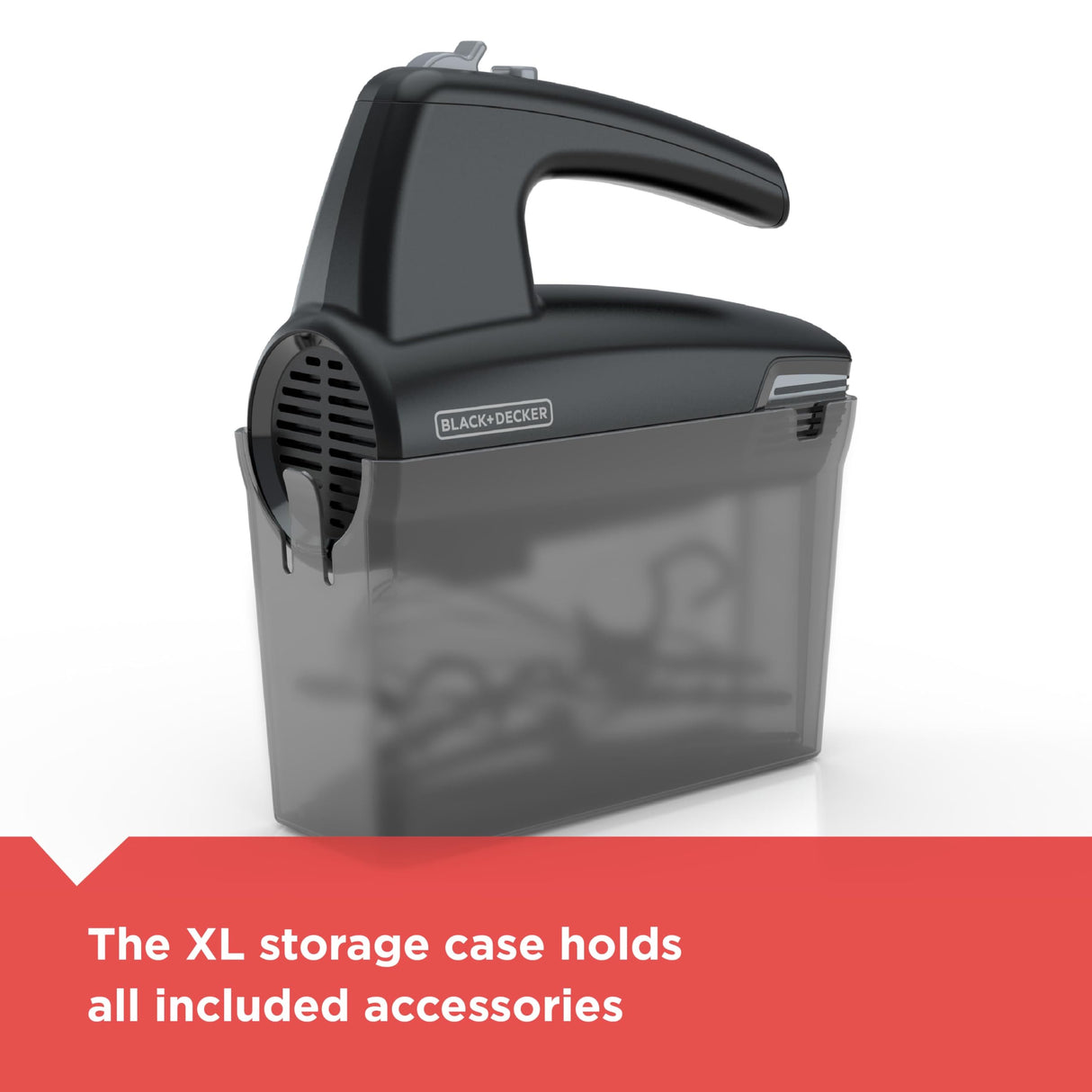 BLACK+DECKER 5-Speed Hand Mixer, 250-Watt for mixing batters, doughs, spreads & more, Turbo Boost & Prevent Splatter Function, Black BLACK+DECKER