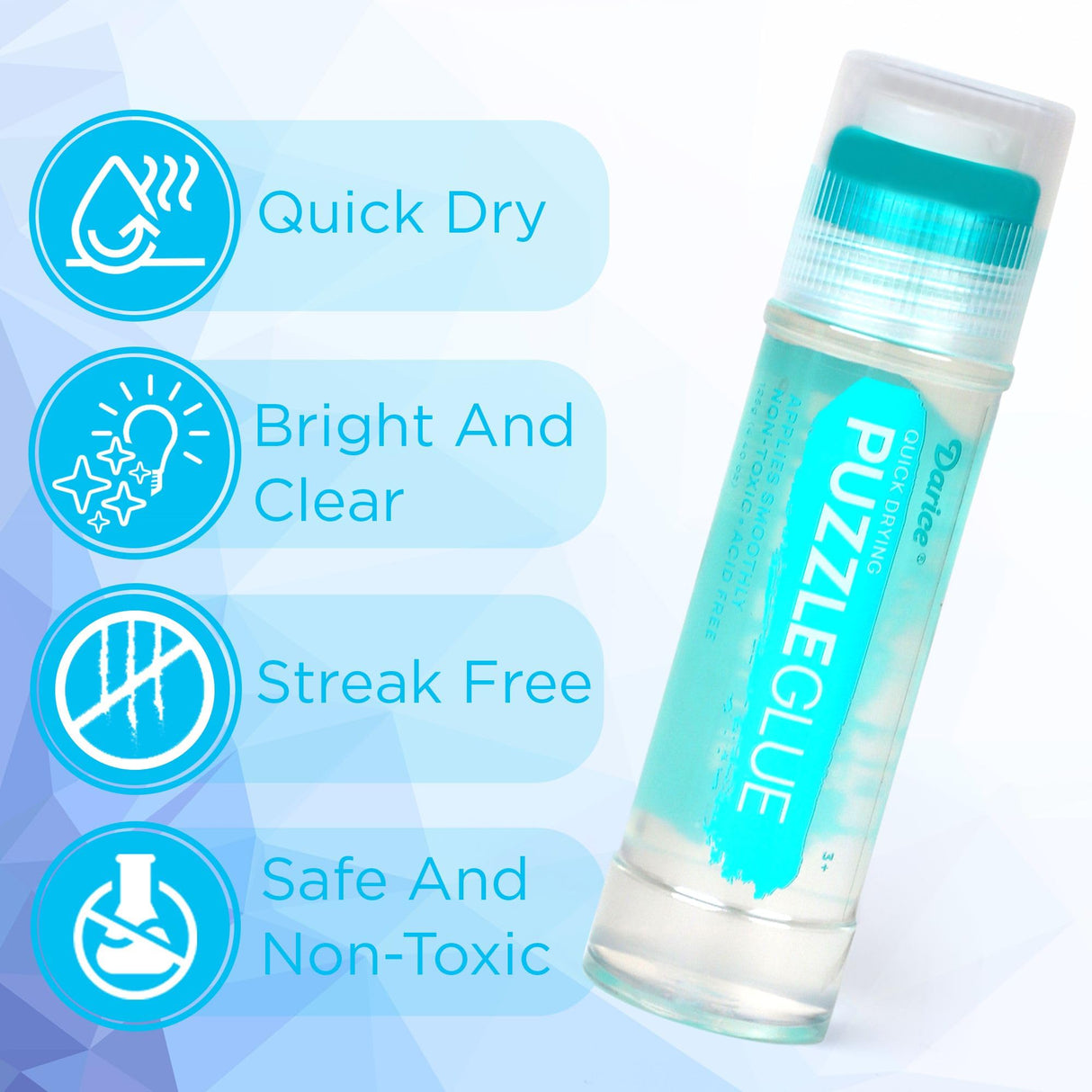 Darice Jigsaw Puzzle Glue Clear, Easy-On Applicator Head, Quick-Drying Pack of 2 Non-Toxic Jigsaw Puzzle Saver Glue for 1000/1500/3000 Piece Puzzles - 130ml X2 Bottle Darice