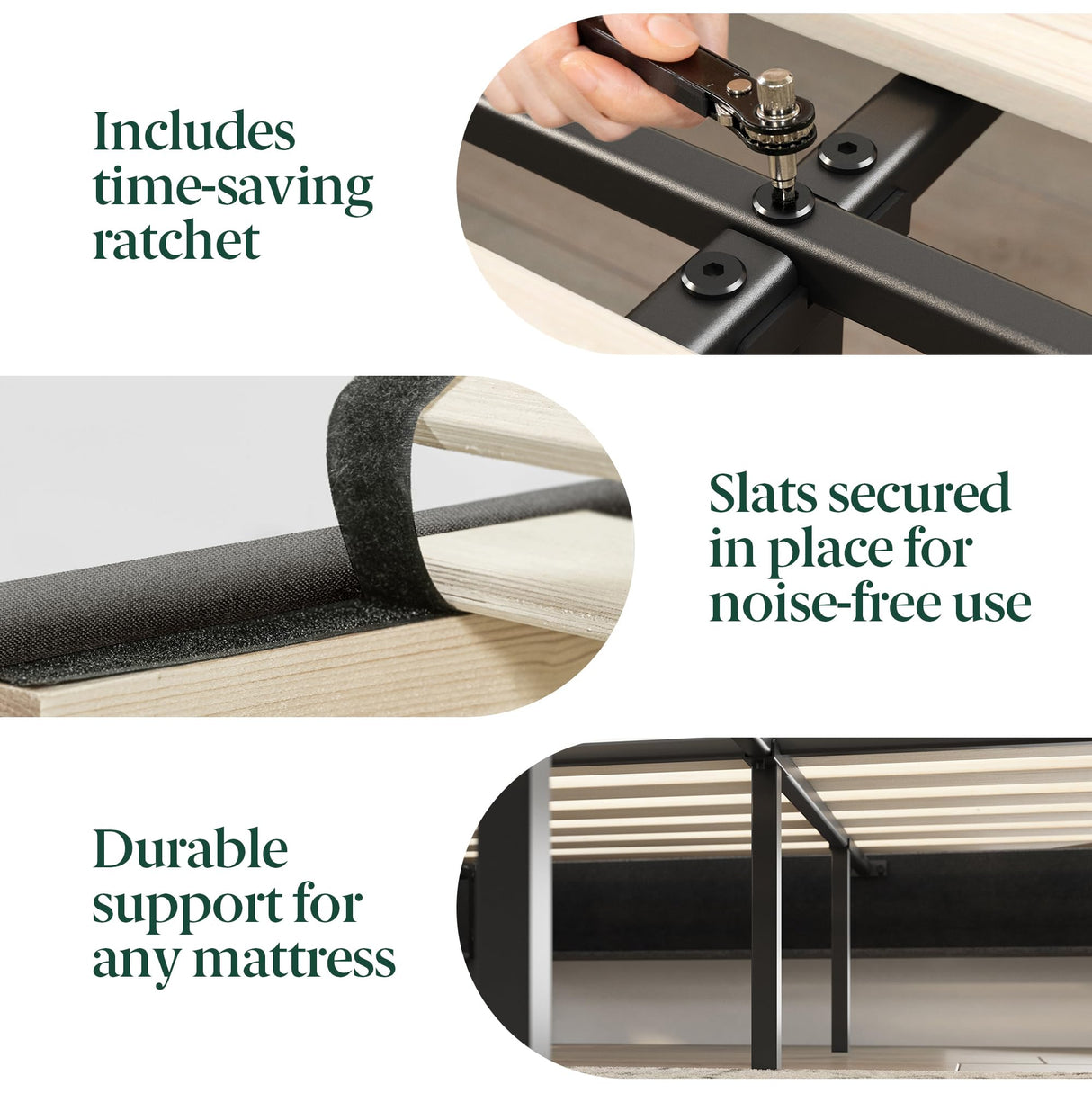 ZINUS Curtis Upholstered Platform Bed Frame, Mattress Foundation, Wood Slat Support, No Box Spring Needed, Eco Friendly WonderBox (TM) Packaging, Dark Grey, Full ZINUS